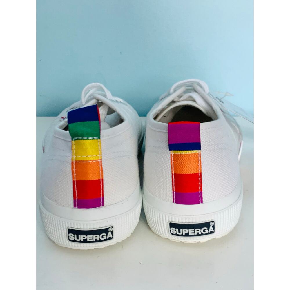 NWT Superga 2750 Pride Backstrap White Sneakers Size 8/39 - Picture 7 of 9